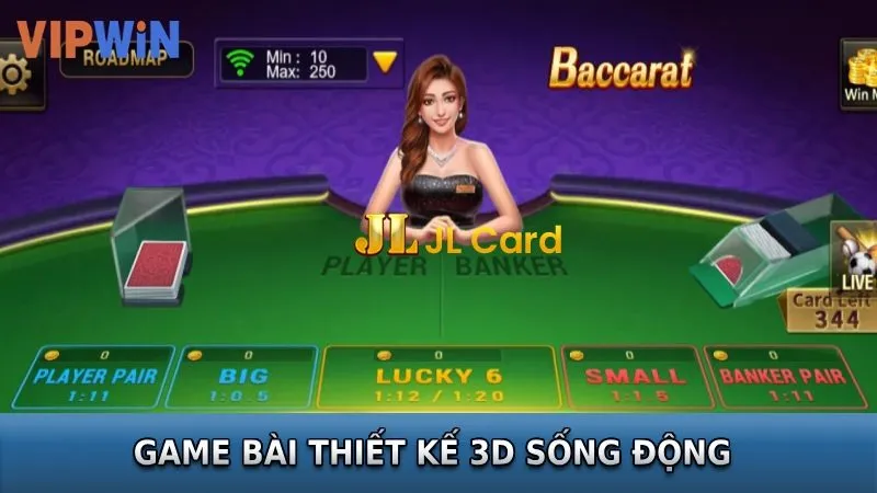 Game bài 3D thiết kế chân thực, sống động