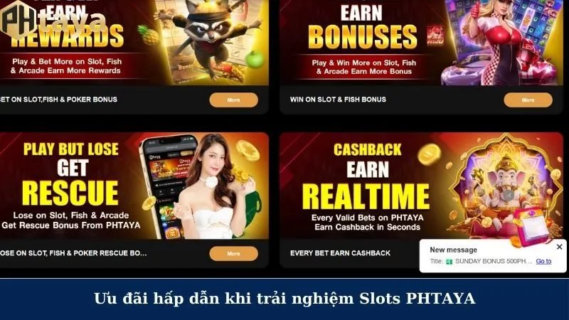 Khuyến mãi thả ga khi trải nghiệm Slots tại trang webc PHTAYA